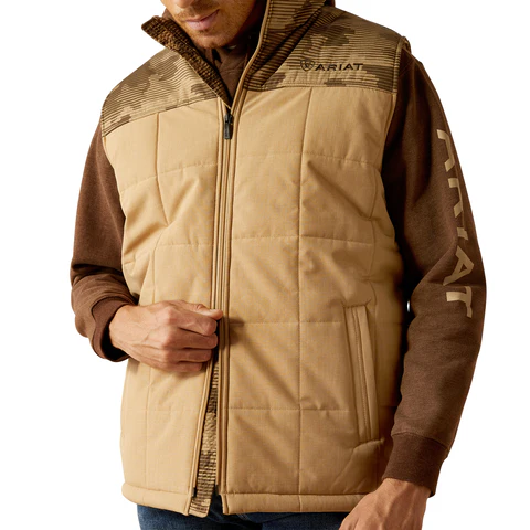 Ariat Mens Crius Insulated Vest (10052815) Cornstalk Heather - Image 3