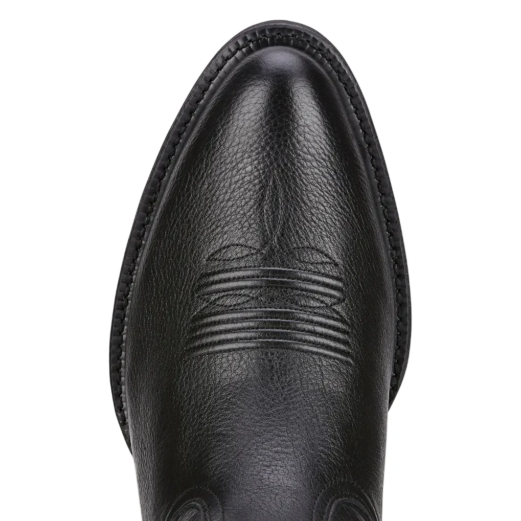 Ariat Mens Heritage R-Toe Western Boots (10002218) Black Deertan - Image 4