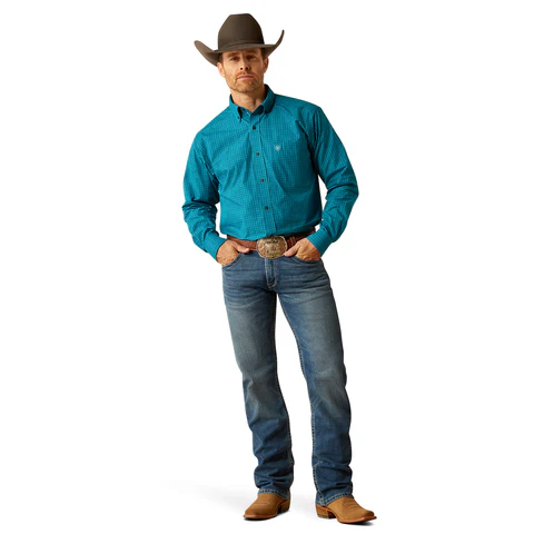 Ariat Mens Pro Series Porter L/S Shirt (10053873) Dark Teal - Image 5