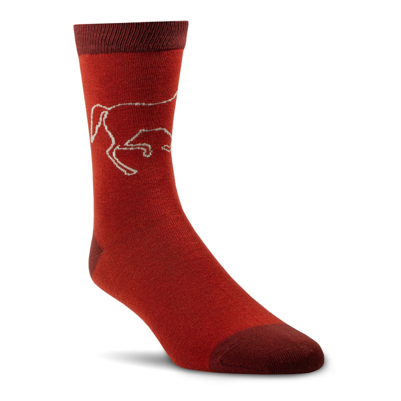 Ariat Womens Charm Crew Socks (10047396) Burnt Brick Toile One Size - Image 4