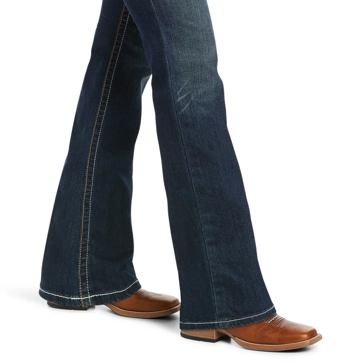 Ariat Womens R.E.A.L. Mid Rise Stretch Whipstitch Bootcut Jeans (10014022) Ocean - Image 4