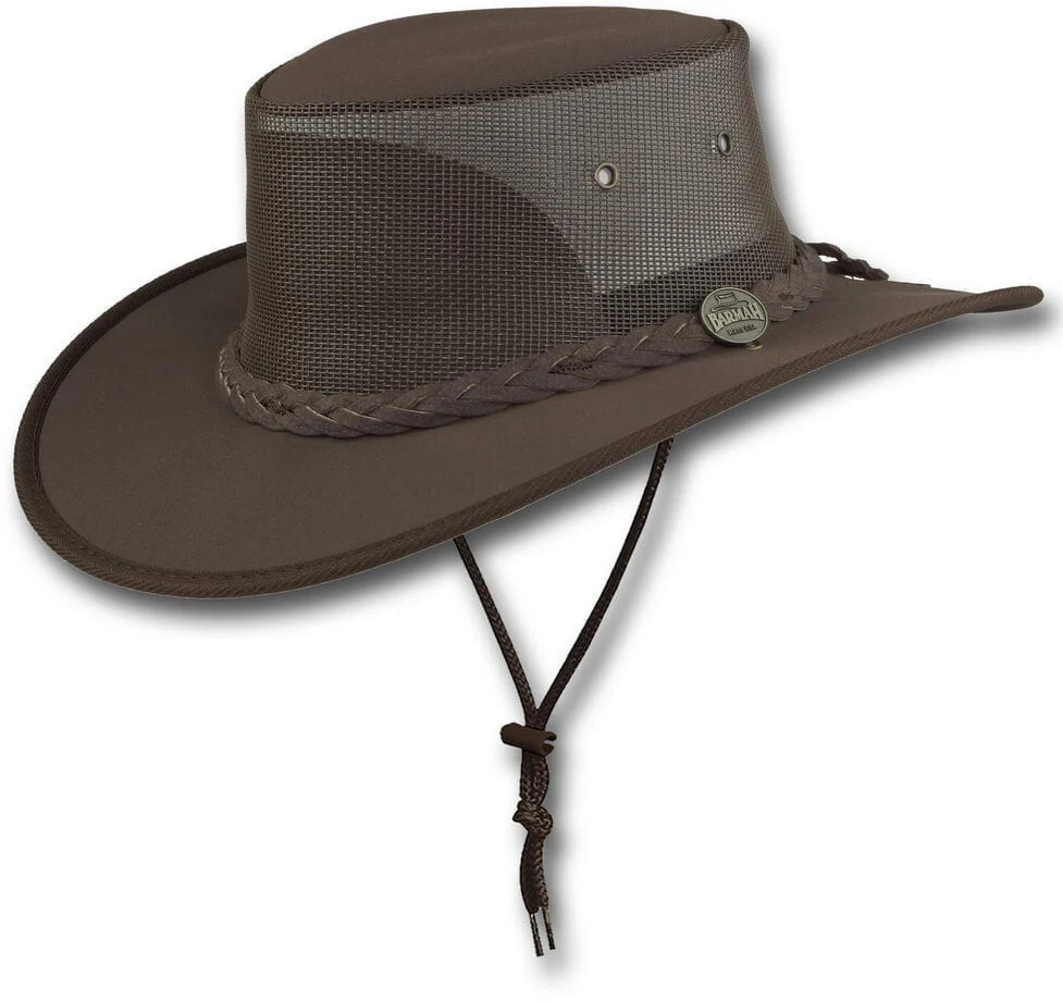 Barmah Canvas Drover Hat (1057BR) Brown - Image 7