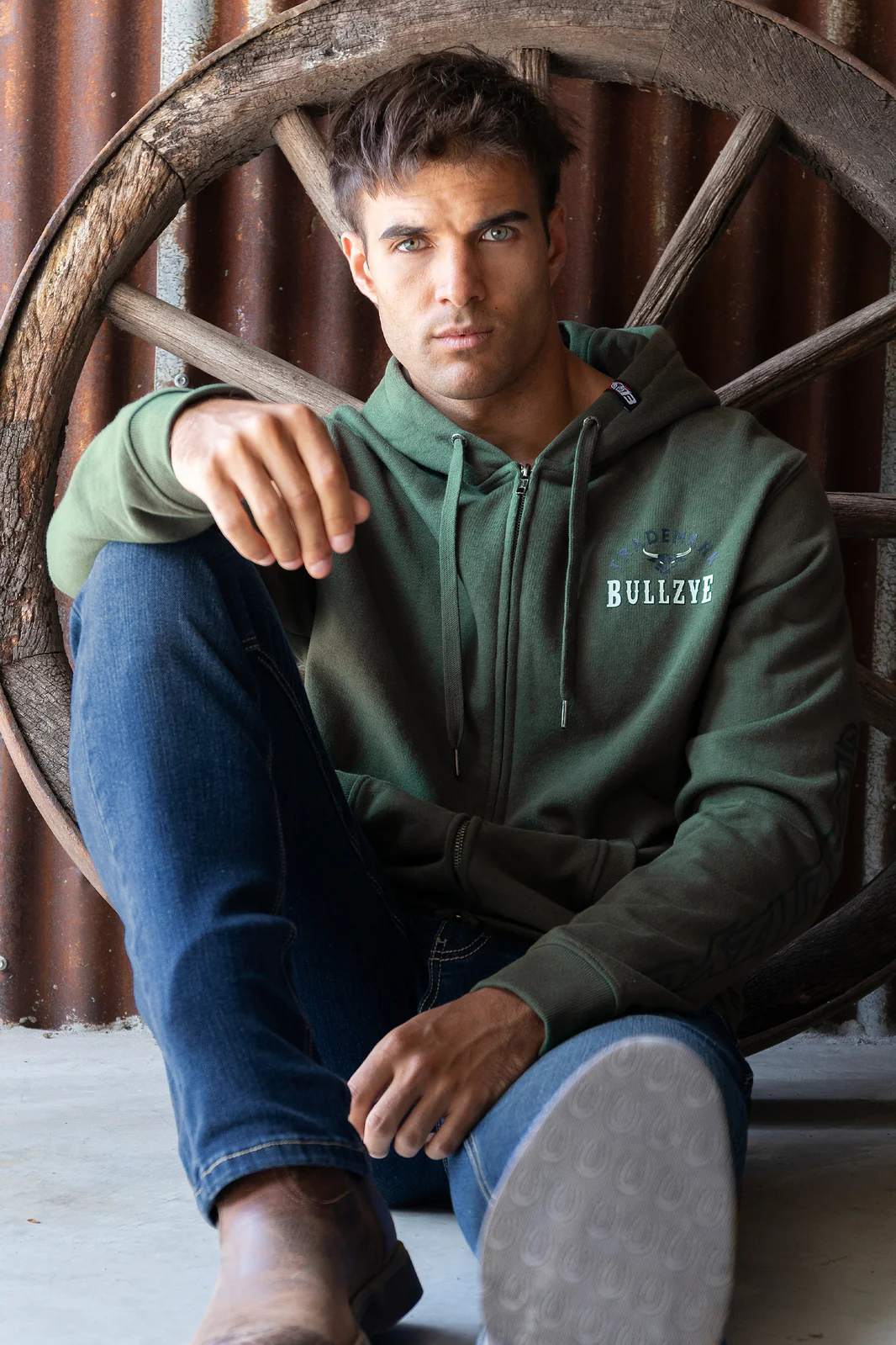 Bullzye Mens Dan Zip Up Hoodie (B4W1710356) Green [SD] - Image 4