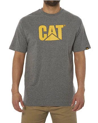 CAT Mens Trademark Logo Tee (1510305.114) Dark Heather Grey - Image 8