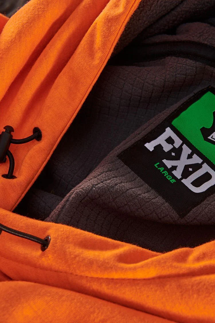 FXD Mens WF-1 Bonded Membrane Fleece Hi Vis Hoodie (FX01903500) Orange - Image 3