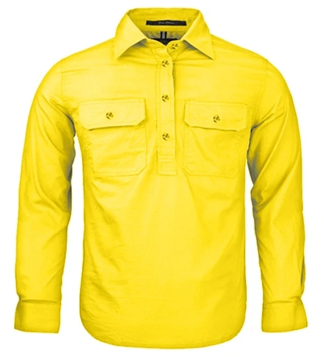 Ritemate Childrens Pilbara Closed Front Shirt (RM400CF) Lemon - Image 9
