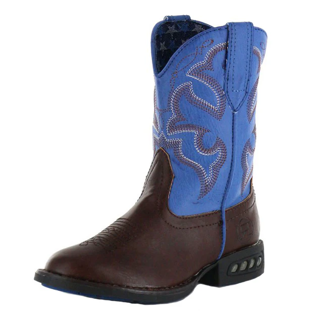 Roper Toddler Lightning Western Boots (17201233) Tan/Blue - Image 5