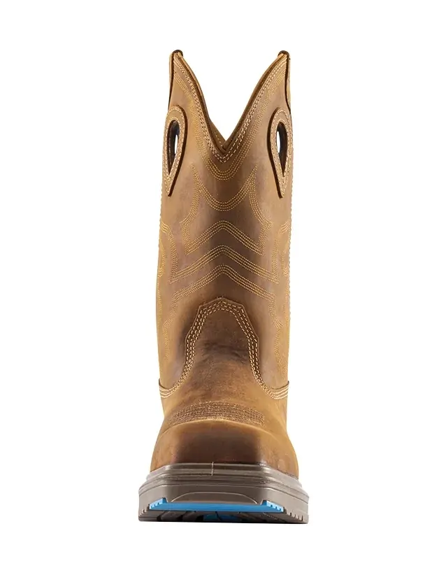 Steel Blue Mens Blue Heeler Safety Square Toe Western Boots (813945) Distressed Brown - Image 8